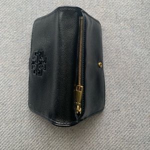 Tory Burch black leather wallet.